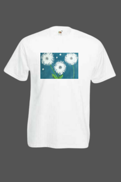 **Dandelion make a wish Printed Cotton T-Shirt various colours