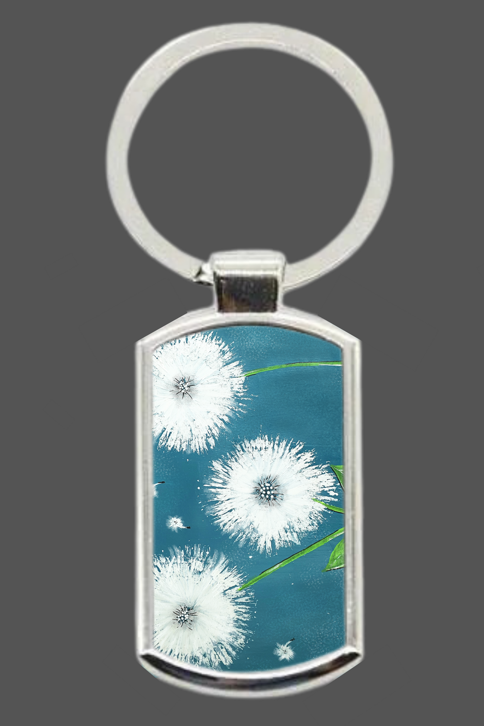 ** Dandelion make a wish metal keyring