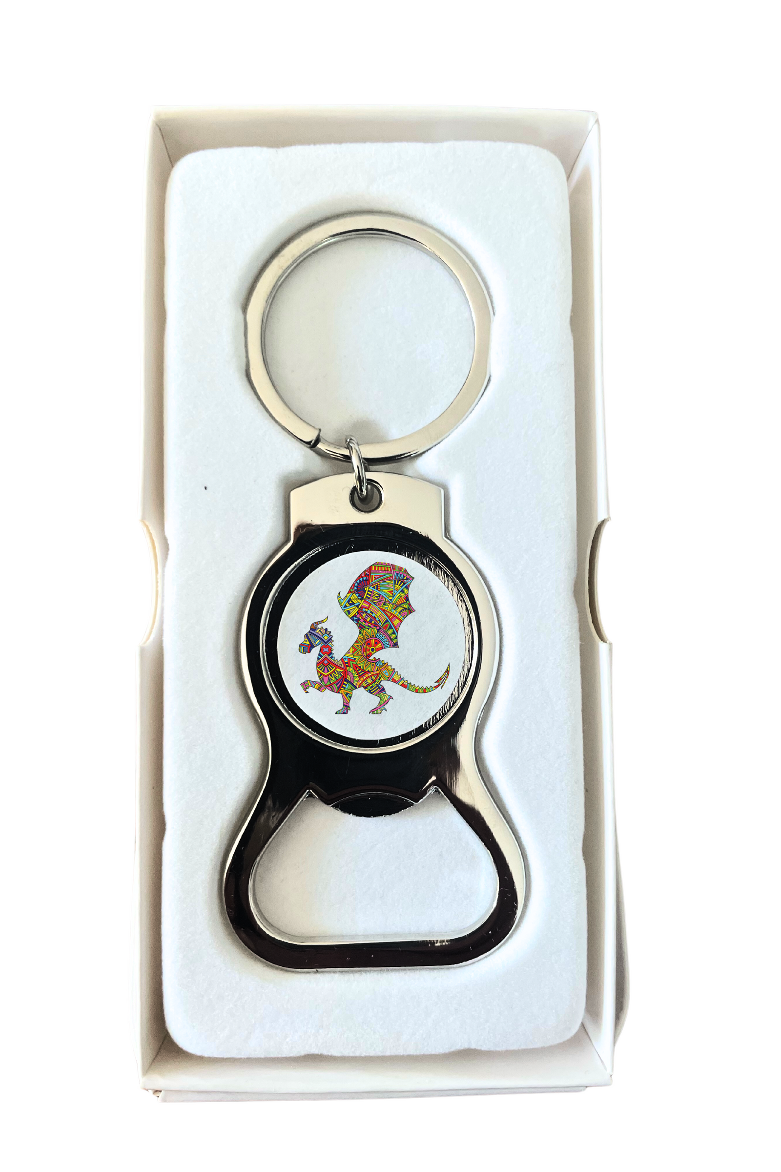 **Dragon 2 bottle opening metal keyring