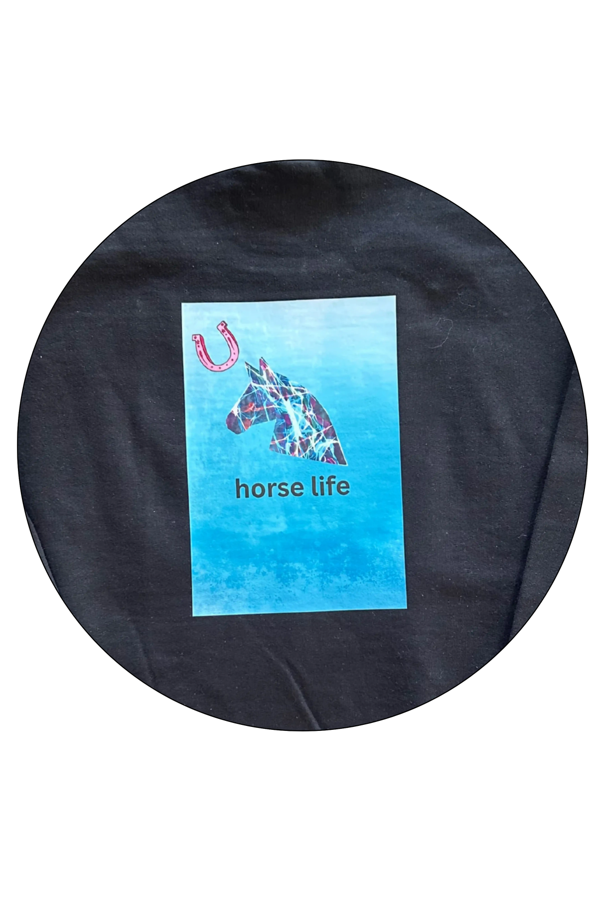** Black Adult Crew Neck Sweatshirt- Horse Life