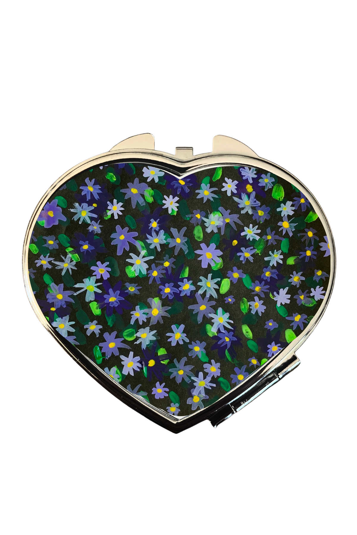 **Purple flowers compact mirror