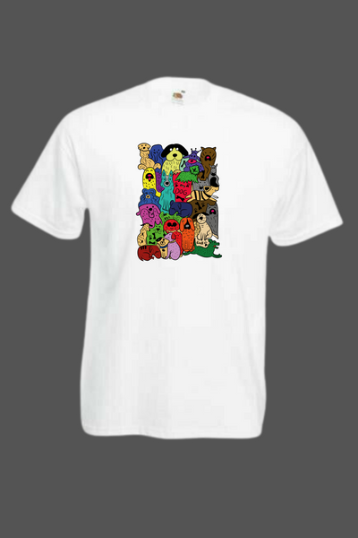 **Colourful Dogs printed cotton T-shirt various colours