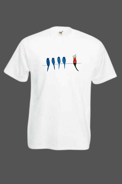 **Painted Music Birds cotton T-Shirt various colours
