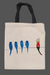 **Music birds tote bag with black handles