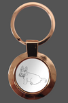 Scotty dog rose gold metal keyring