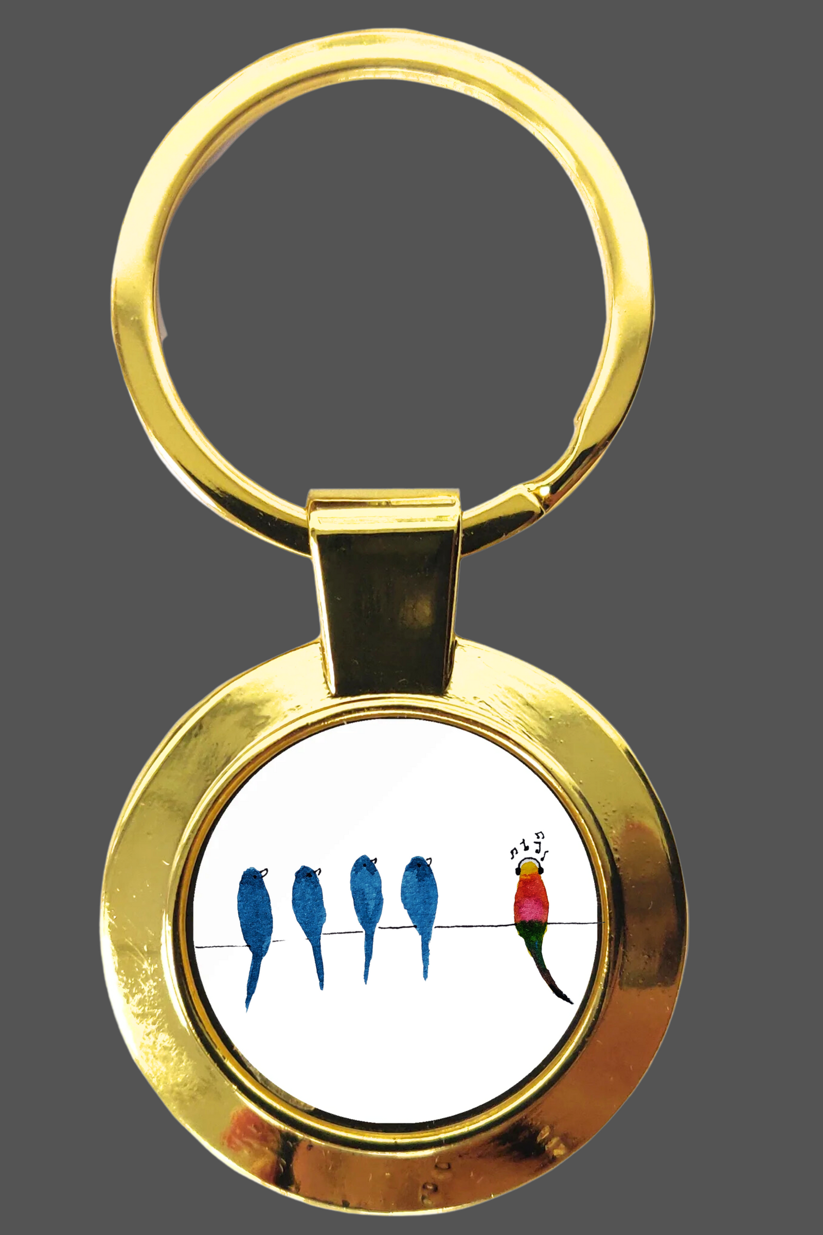 *Music birds keyring