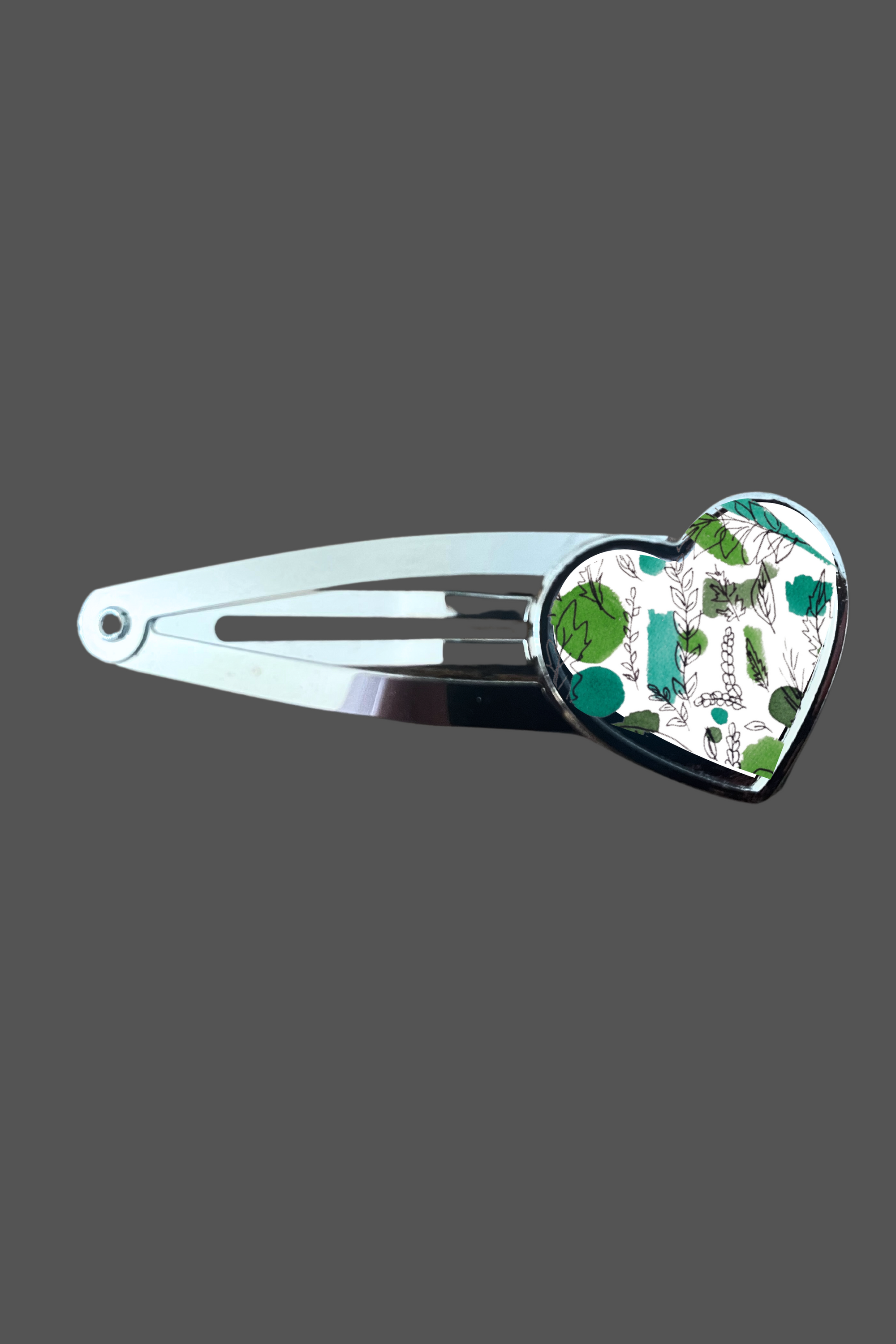 *Green pattern sublimation hair clip