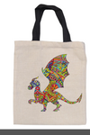 **Dragon 1 design tote bag with long black handles