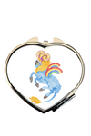 *Rainbow Dragon Horse watercolour design compact mirror