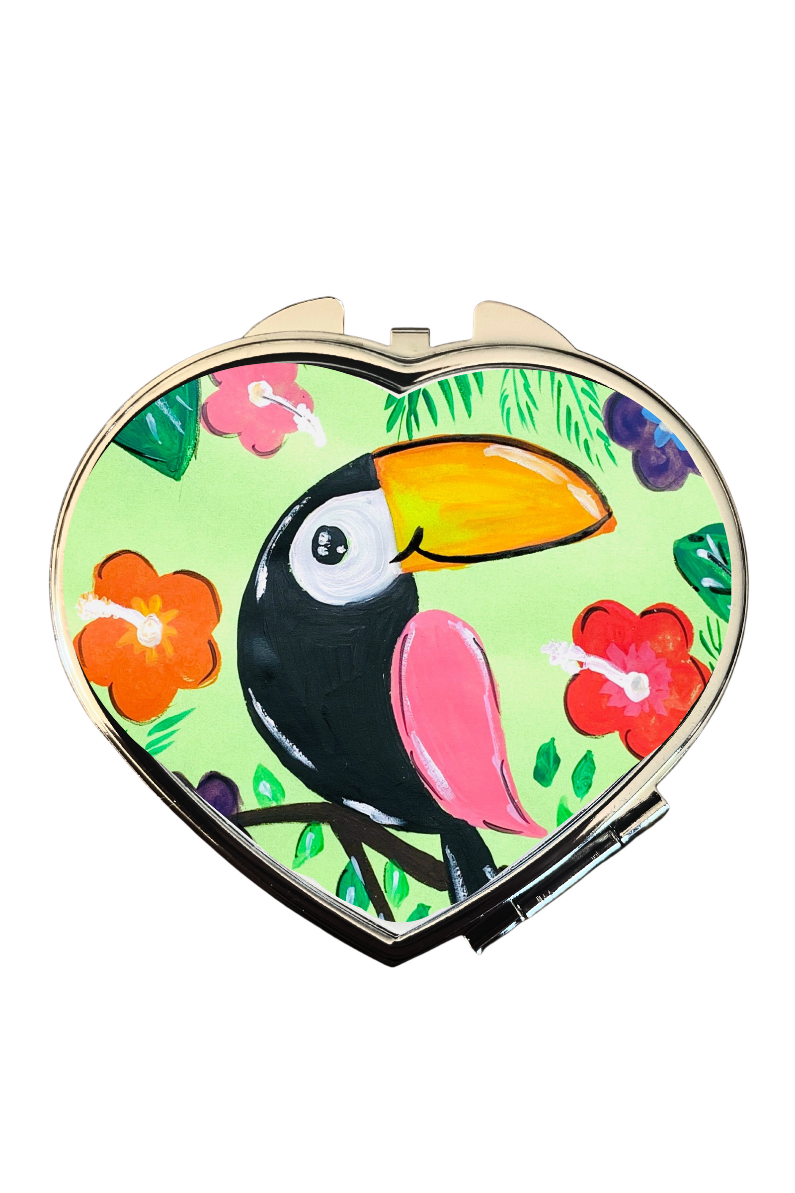 ***Compact mirror heart shape TOUCON