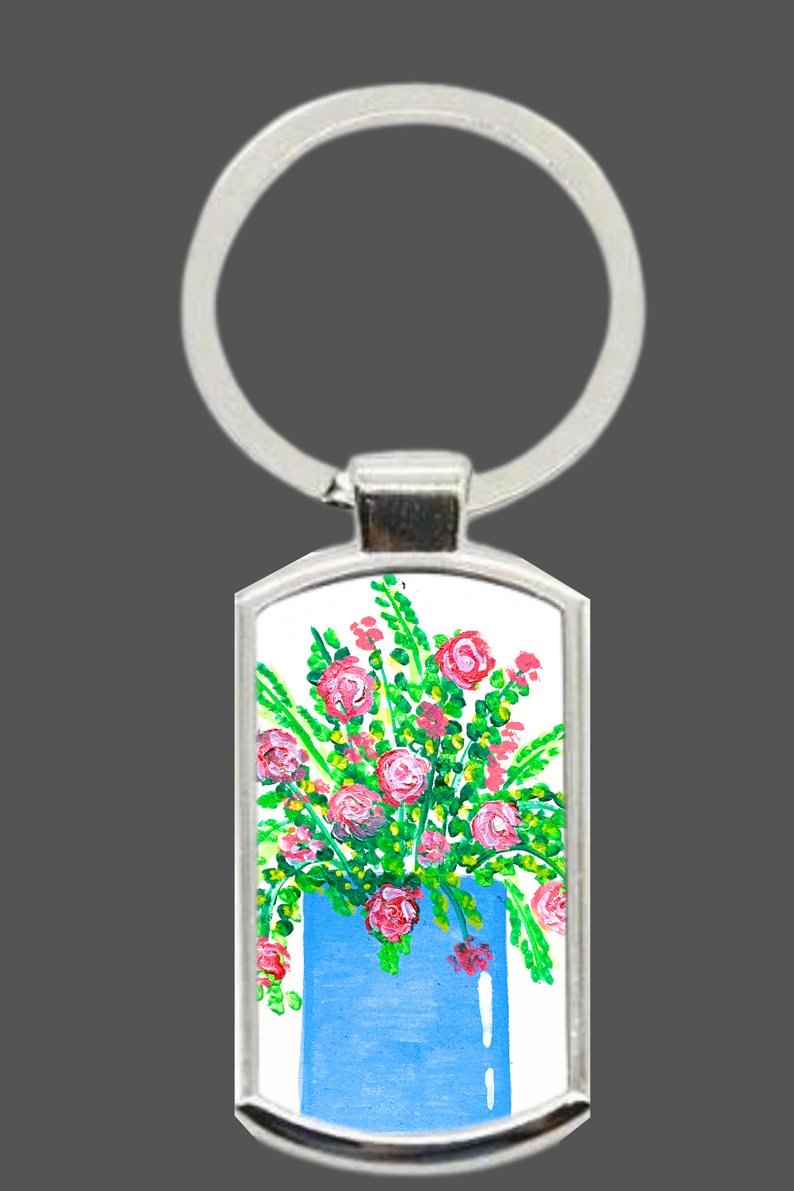 **Flower pot metal keyring