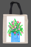 **Flower pot tote with black handles