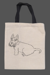 Scotty dog tote bag with black handles