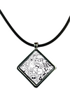 **Black and white dog doodle necklace