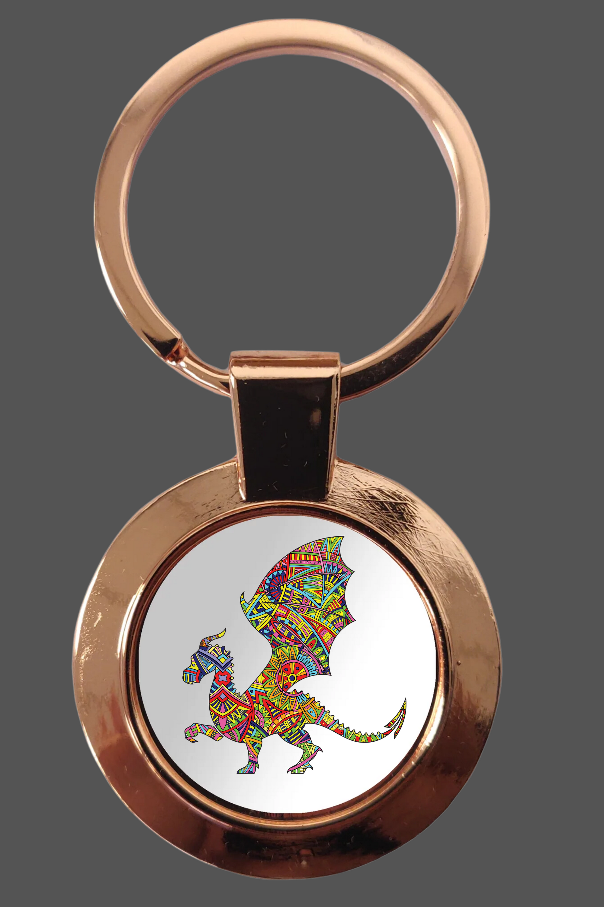 **Dragon 1st sublimation keyring rose gold colour