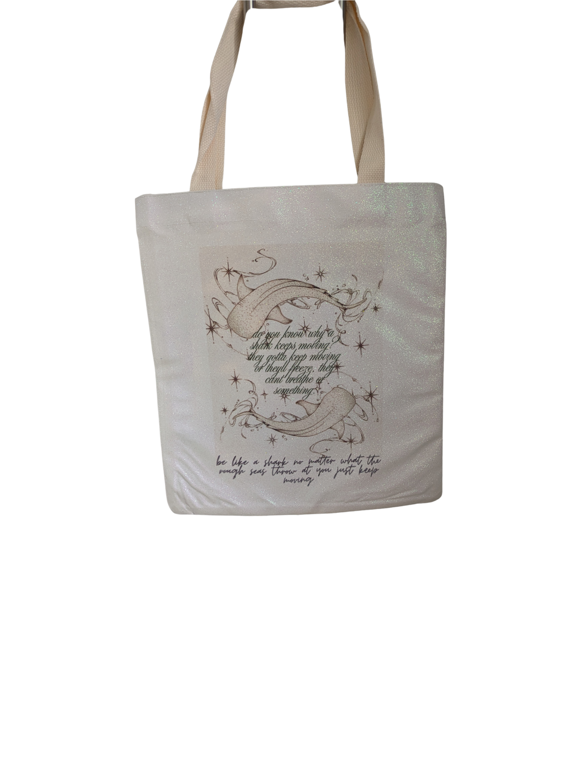 Tote Bag with - Be Like A Shark Design