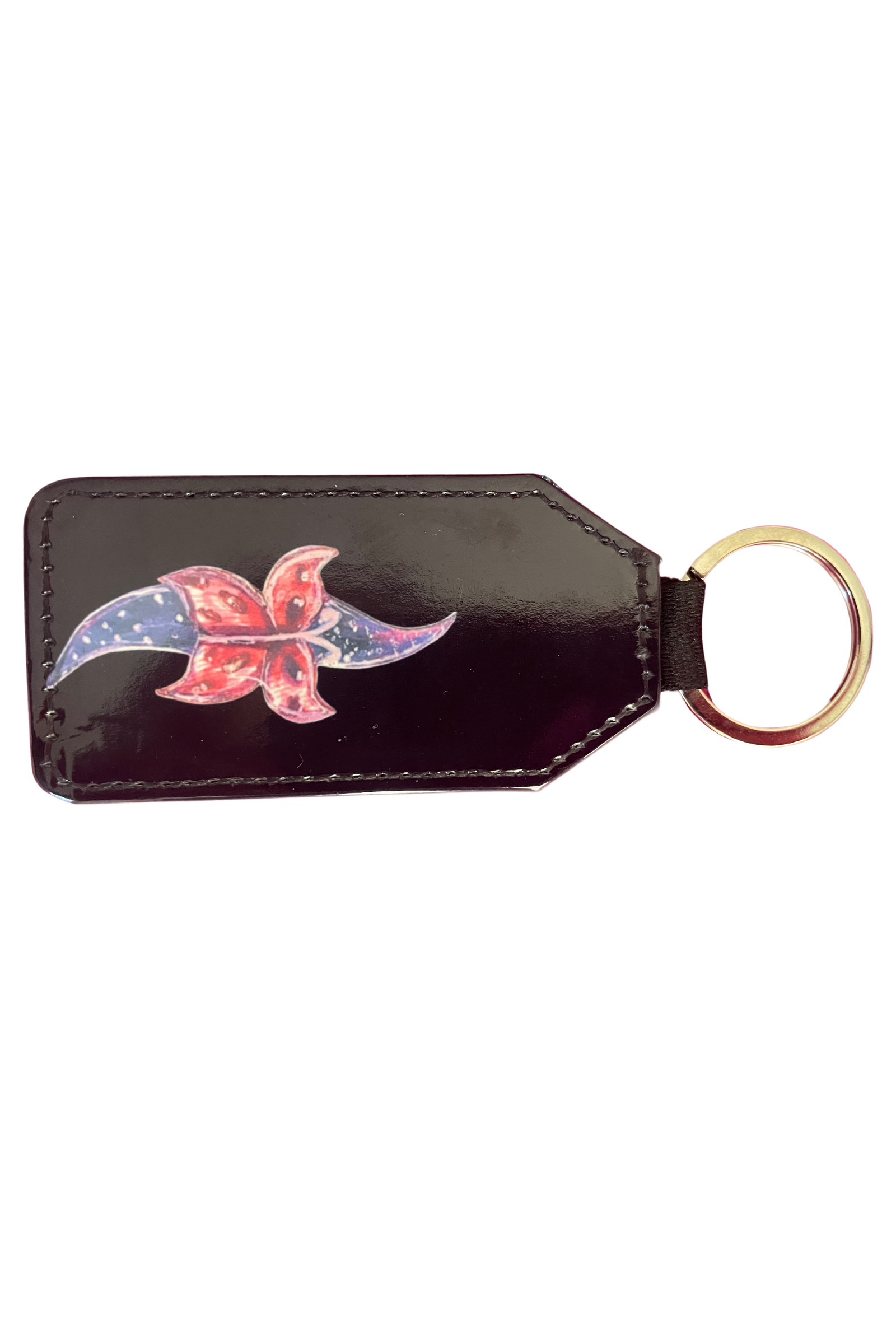 Keyring with glitter reverse in flower design- H Dorset 2022-23