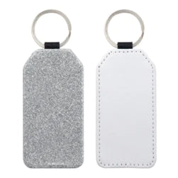 *Keyring with a silver and glitter design