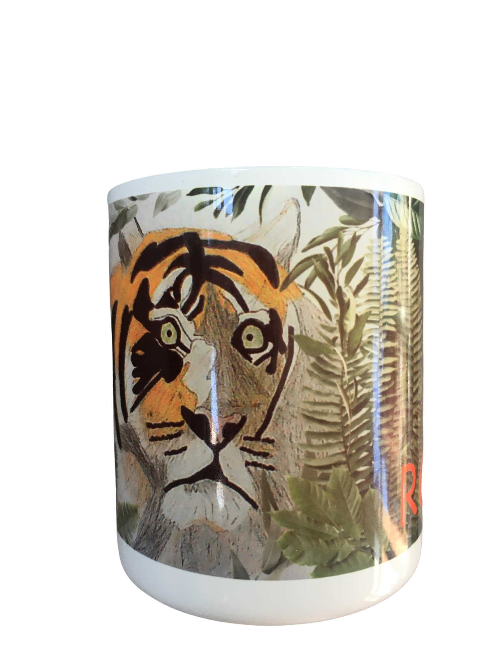 A Animal themed: Tiger White stainless steel mug- Ladder 2021- J