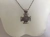 Sterling Silver hallmarked hand carved double sided cross on a sterling silver 30 inch chain