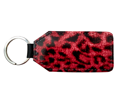 *Keyring in Red/pink leopard print