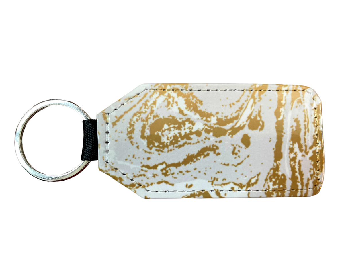 *Keyring with gold and white marble design