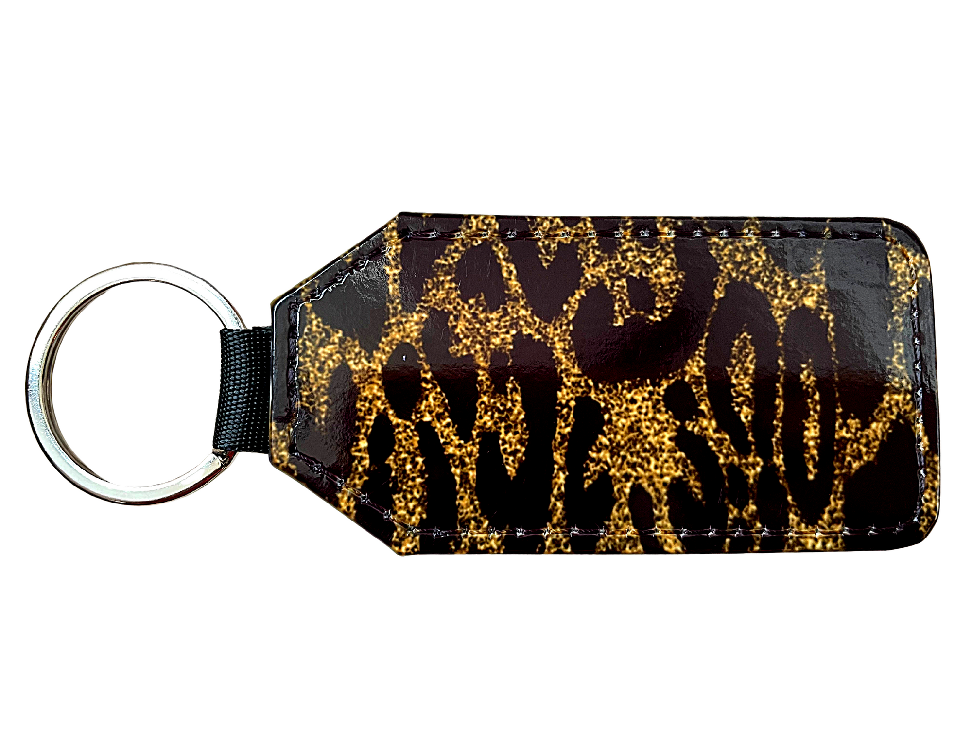 *Keyring with gold leopard design