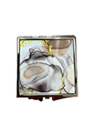 *Compact Mirror with white and gold marble design