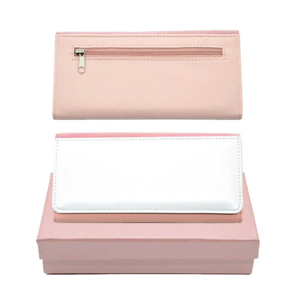 Large pink PU leather purse with pink leopard print design