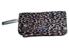 *Silver cosmetic bag in a black and silver Leopard print design