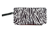 *Silver Cosmetic Bag in a zebra print design