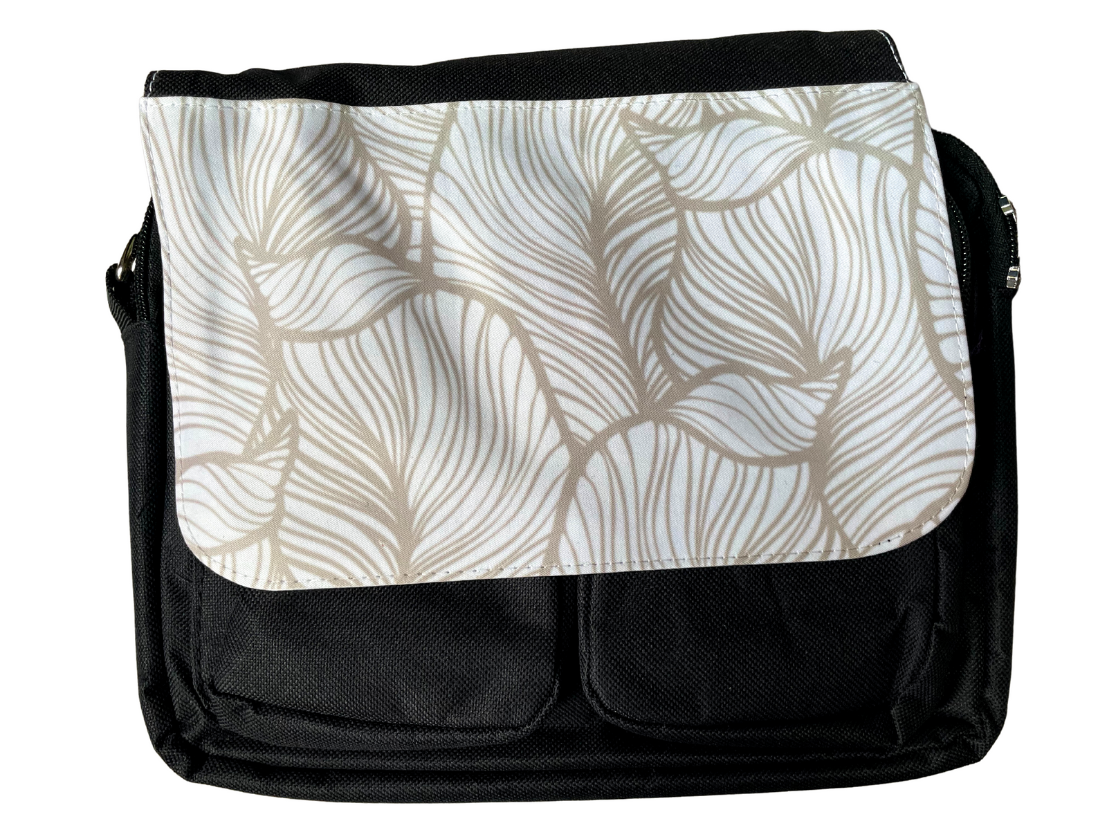 *Small messenger bag with cream leaf design