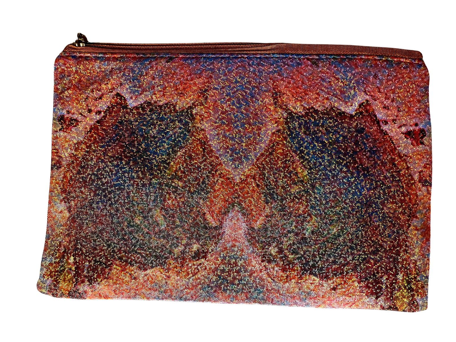 *Glittery pink cosmetic bag in butterfly design