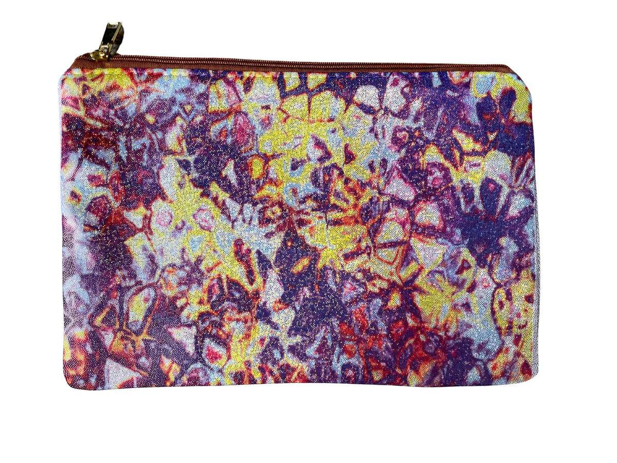 *Glittery cosmetic bag in purple a design