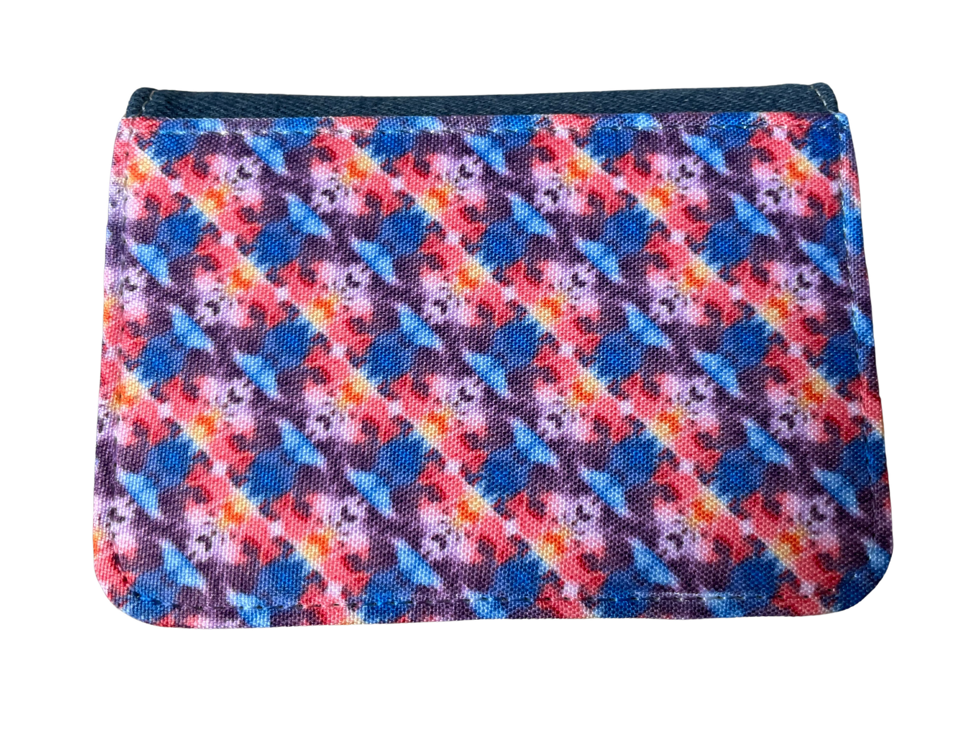 *Wallet with blue and pink pattern