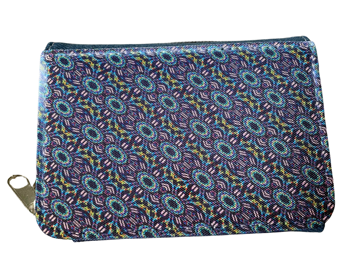 *Wallet with purple repeat pattern